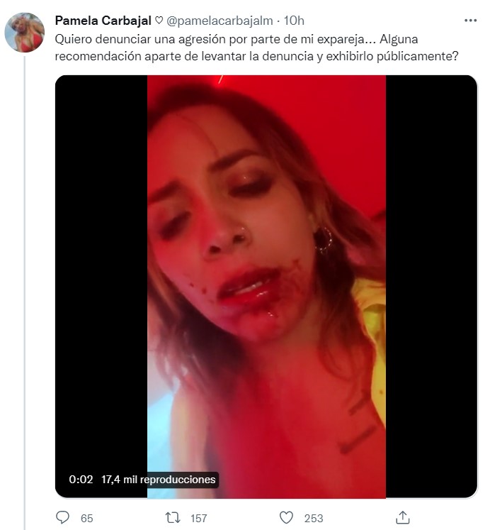 Pamela Carbajal, ex concursante de Enamorándonos, denunció agresiones de su ex pareja y pidió ayuda para encontrarlo (Foto: Twitter @pamelacarbajalm)