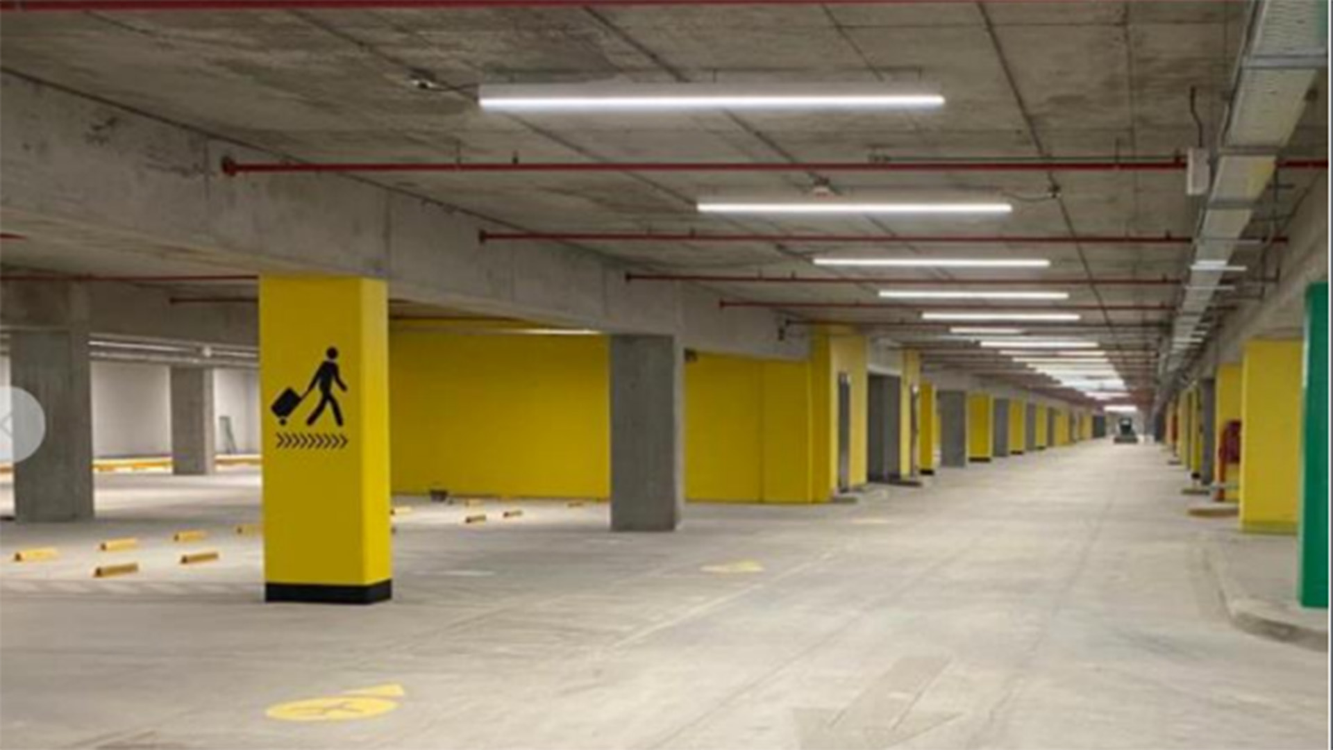 Imagen del primer subsuelo del nuevo parking subterráneo del Aeroparque