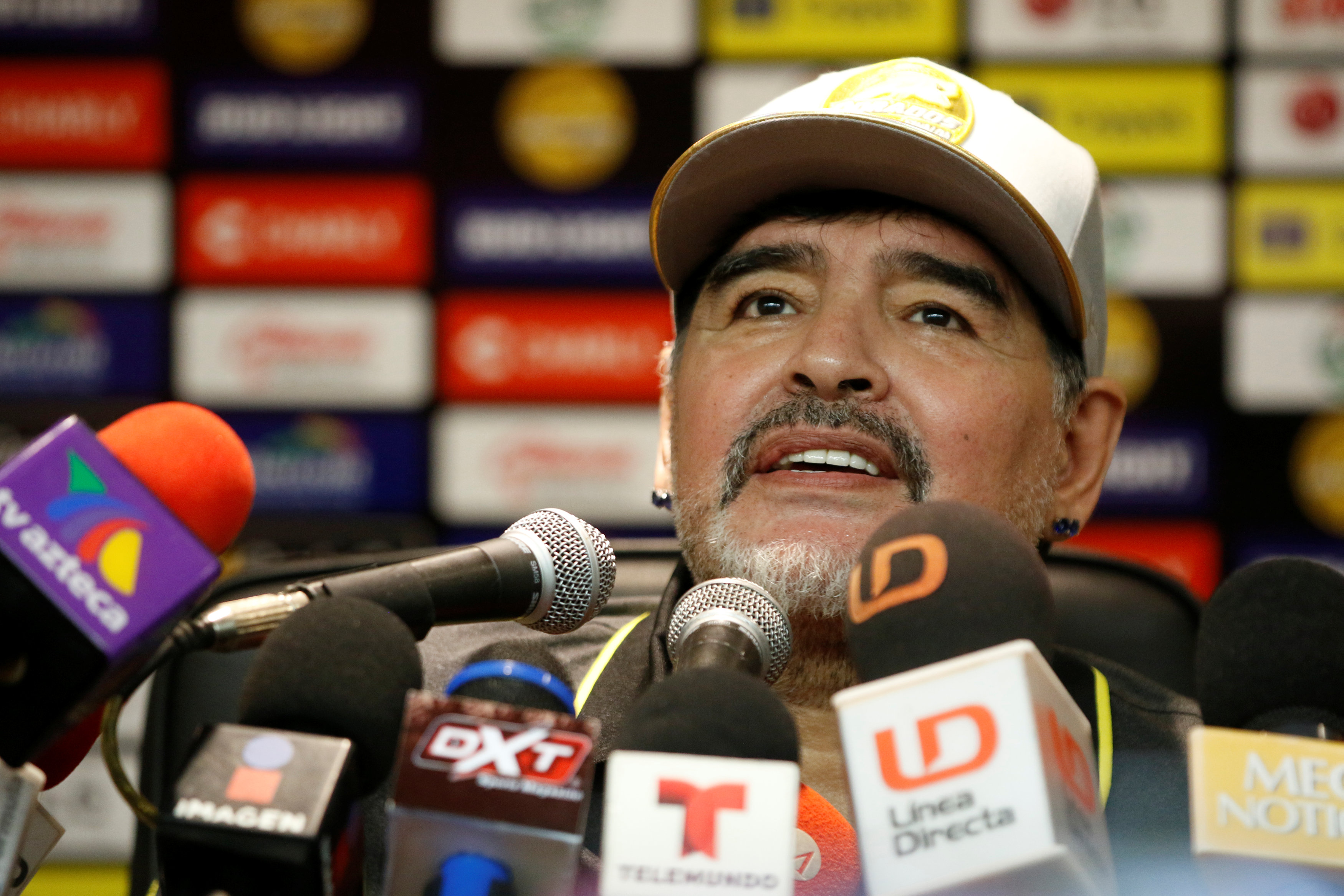 Maradona en Sinaloa en 2018.  (REUTERS/Cristian Santos)