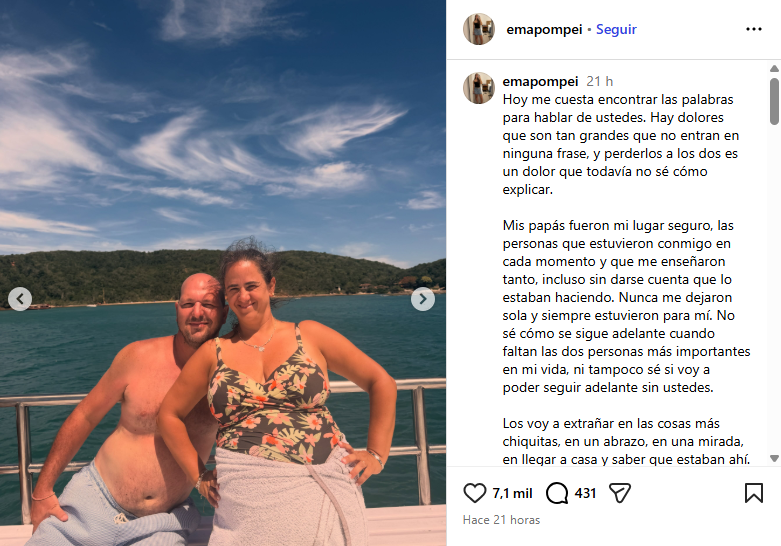 La desgarradora carta de la hija de la pareja que muri&oacute; aplastada en Mendoza: 