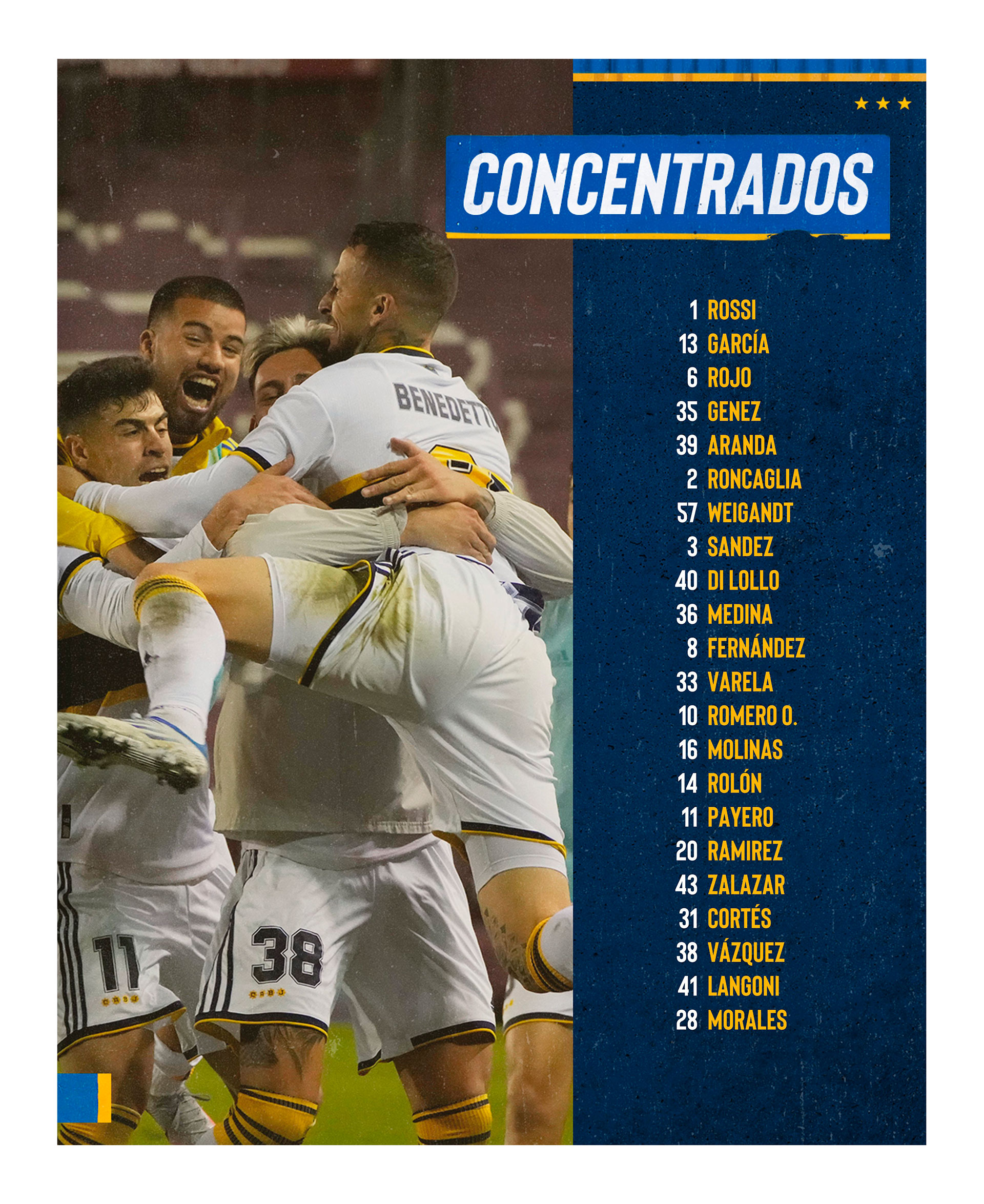 The summoned list that Ibarra gave (Twitter / Boca Juniors)