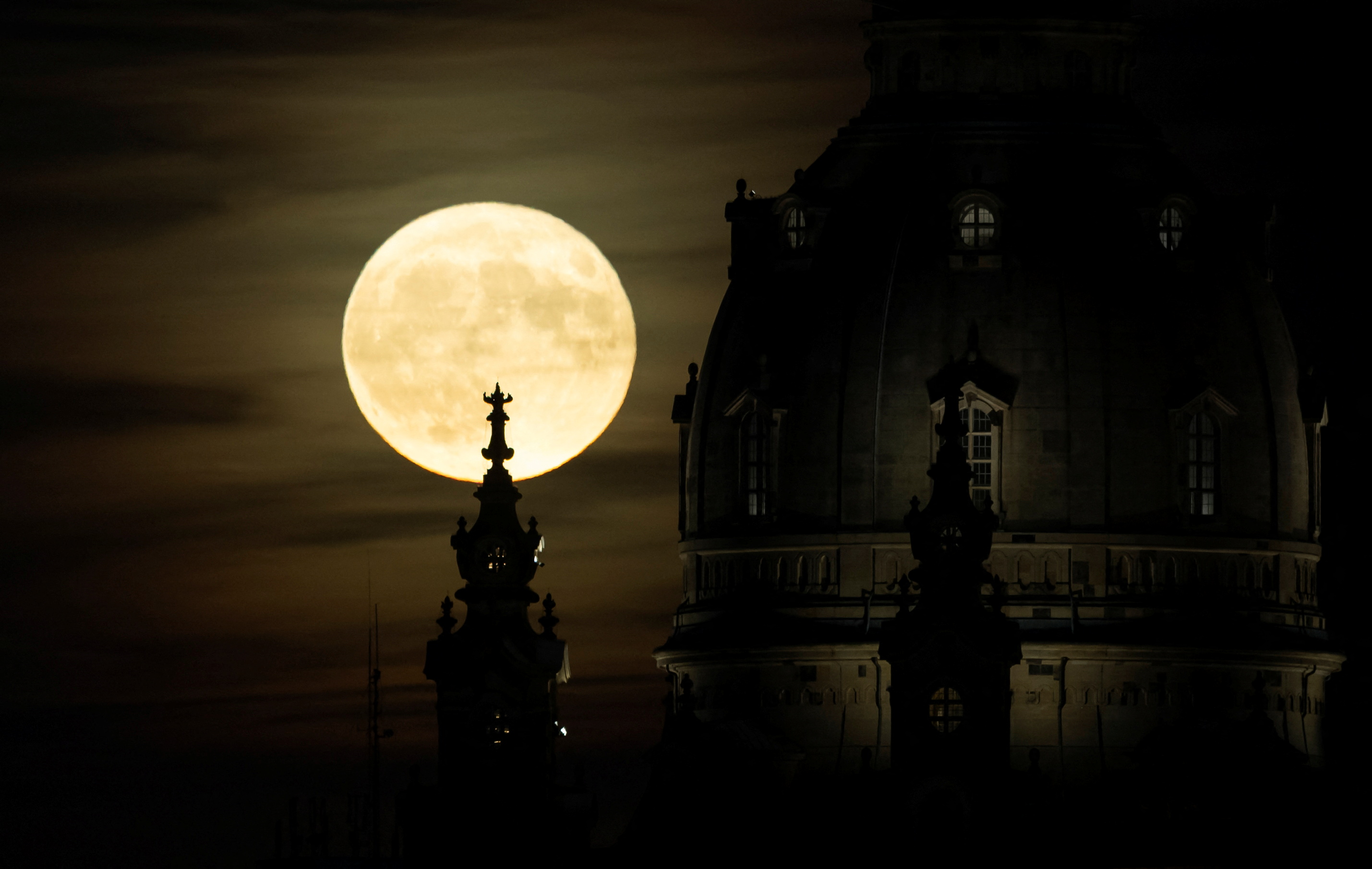 Supermoon known as Strawberry Moon over Dresden