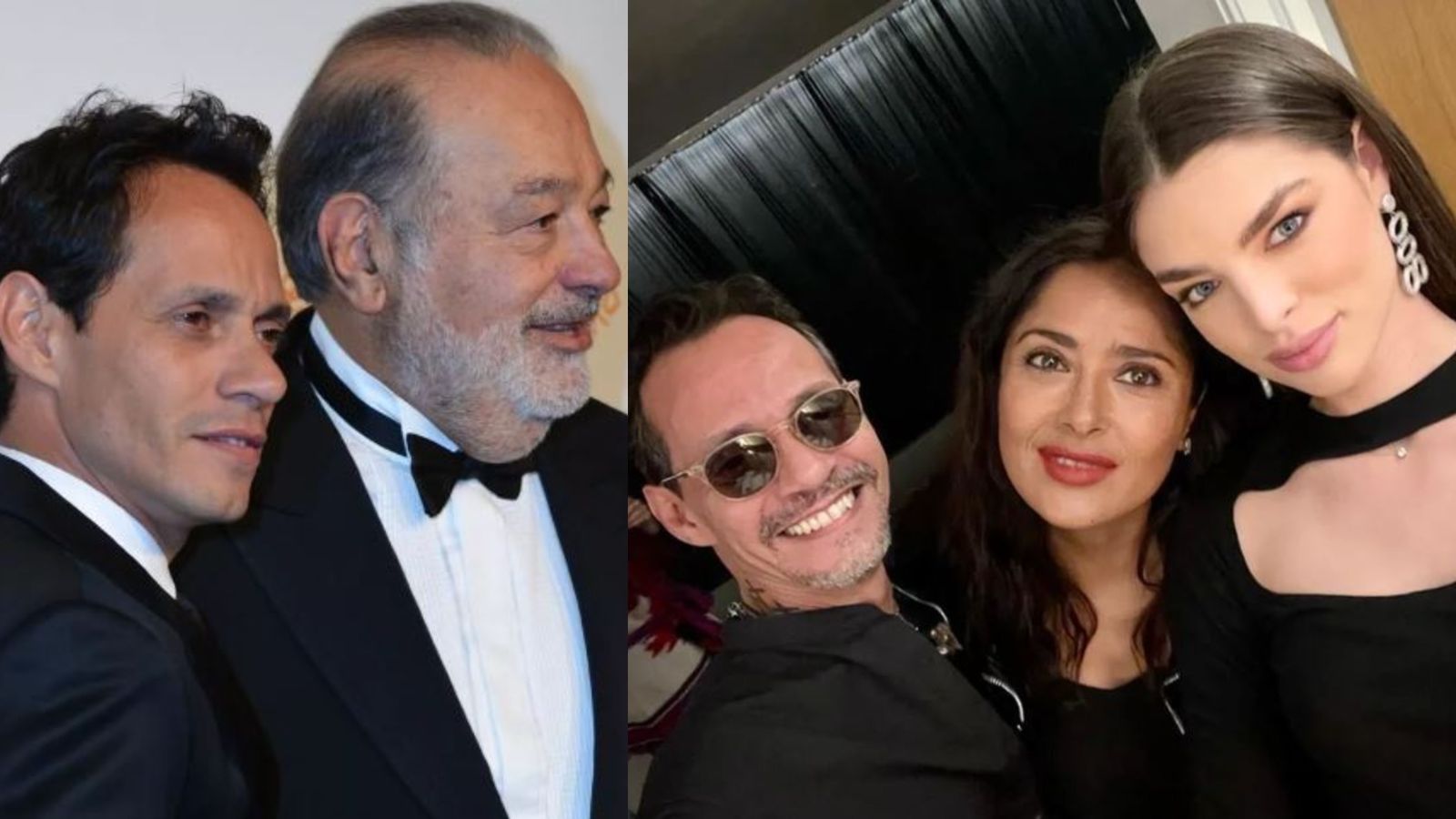 Carlos Slim y  Salma Hayek y asistieron a la boda de Marc Anthony y Nadia Ferreira
(Fotos: he Grosby Group/ Instagram/@marcanthony)