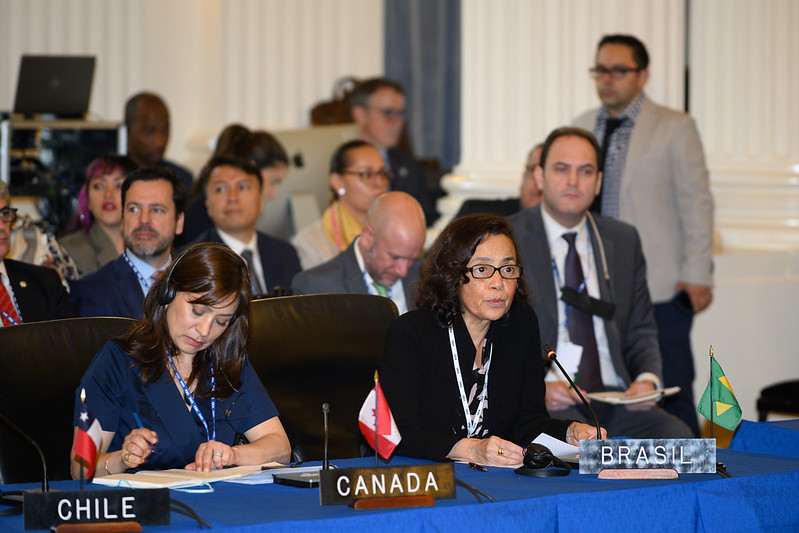 La secretaria general de Relaciones Exteriores de Brasil, Maria Laura da Rocha durante la Asamblea General de la OEA que se realizó entre el 21 y el 23 de junio en Washington, Estados Unidos. FOTO: OEA