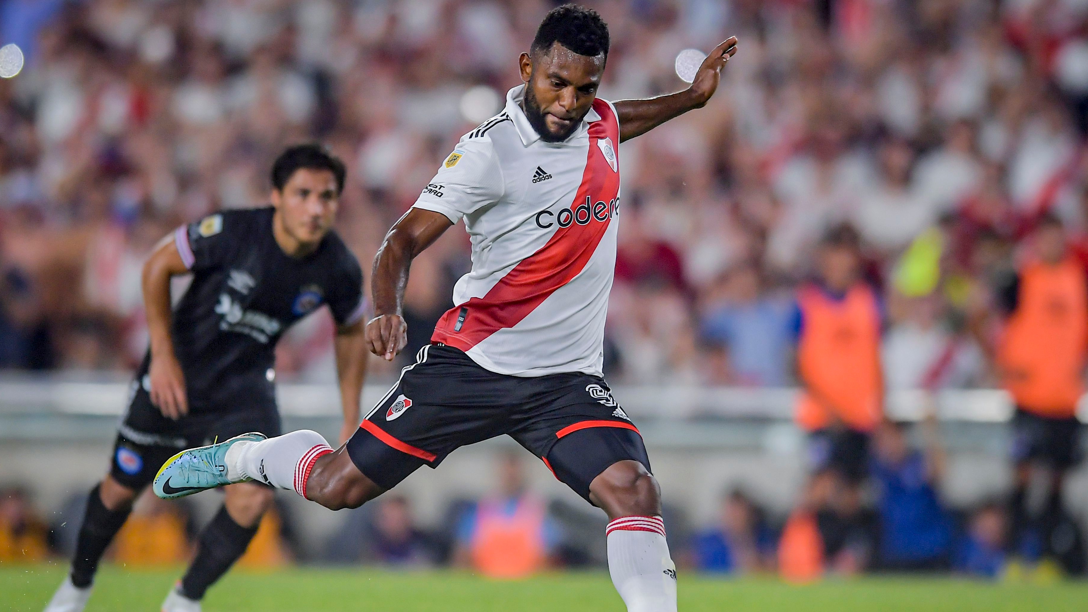 Colombian striker Miguel Ángel Borja scored with River Plate in the match vs.  Argentines Jrs.  Getty Images.