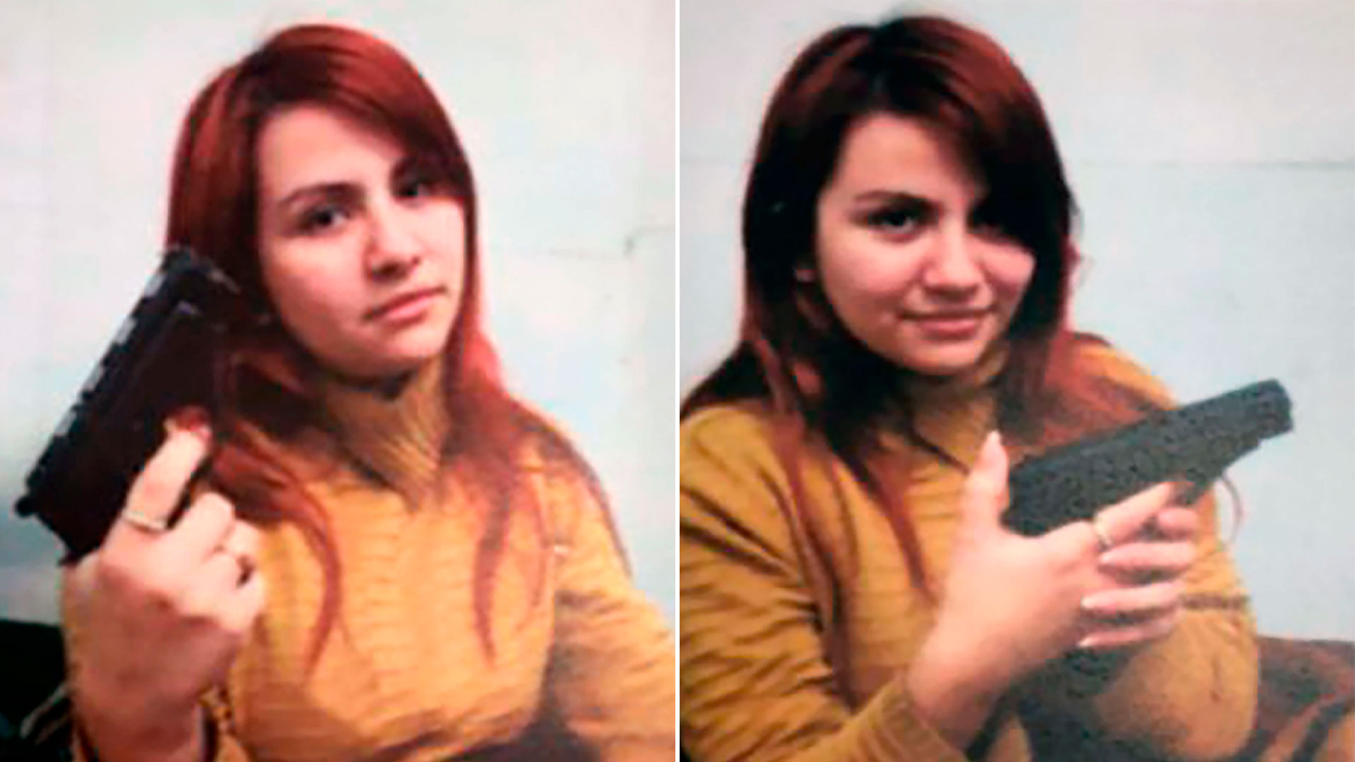 Brenda Uliarte con el arma del ataque a Cristina Kirchner
