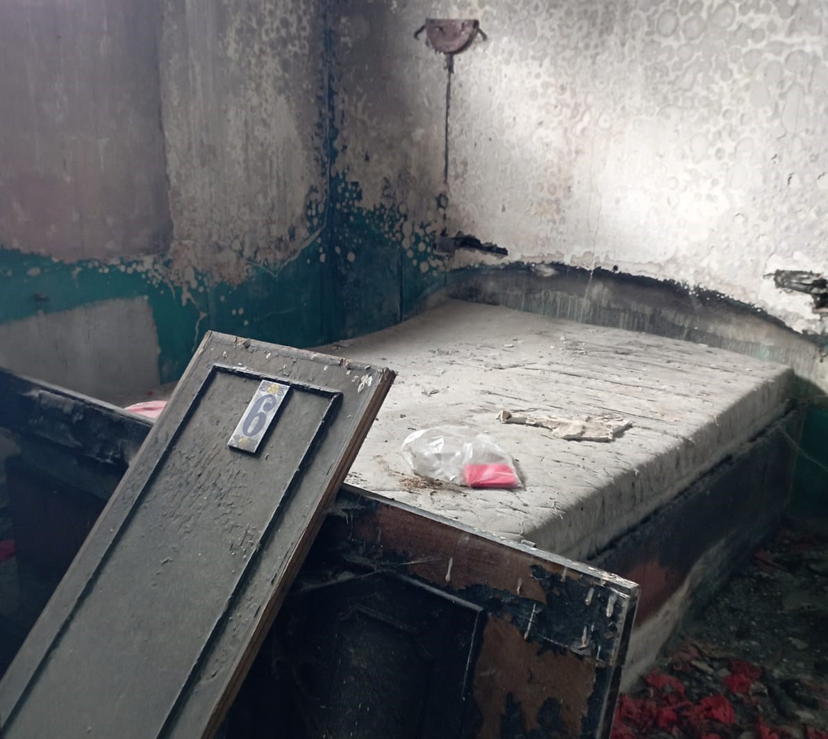 Una de las camas del puticlub 'Eros'.