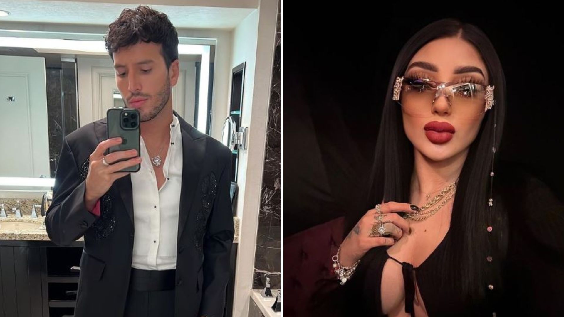 Sebastián Yatra mocked the song "Gatita" (Instagram/@sebastianyatra/@labellakath)