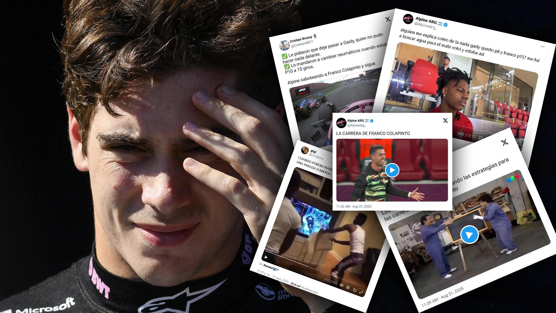 Estallaron los memes del GP de los Países Bajos contra Alpine por la estrategia que perjudicó a Colapinto en la F1