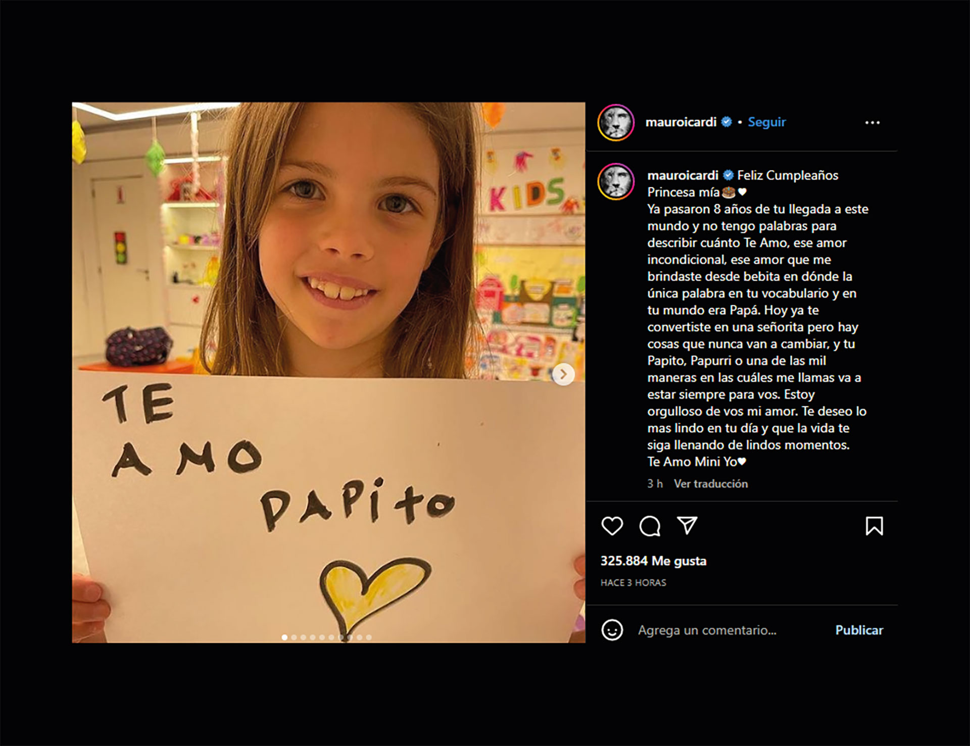 El posteo de Mauro Icardi para saludar a su hija