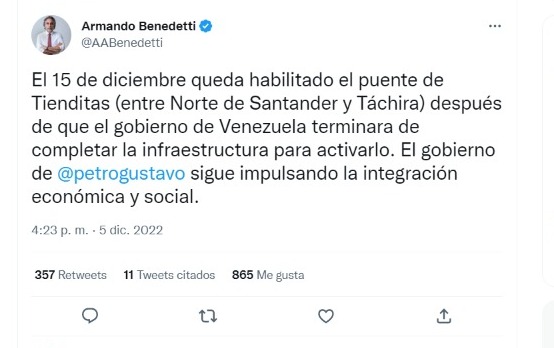 A partir del 15 de diciembre estará habilitado el puente binacional. @@AABenedetti