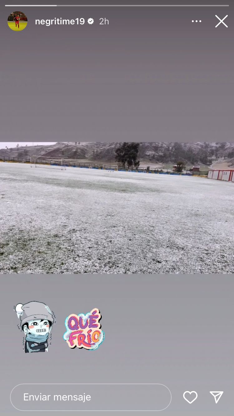 Post de Alberto Quintero sobre la caída de nieve en Cusco.