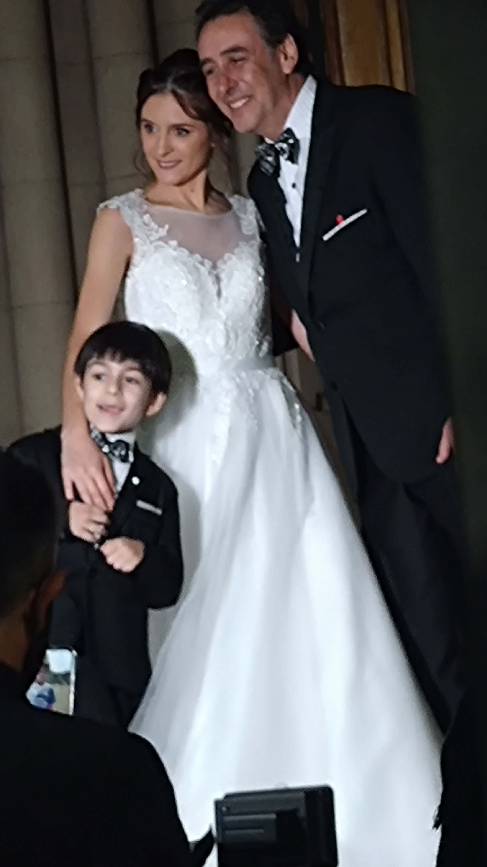 Rodrigo With His Wife And Son On Their Wedding Day
