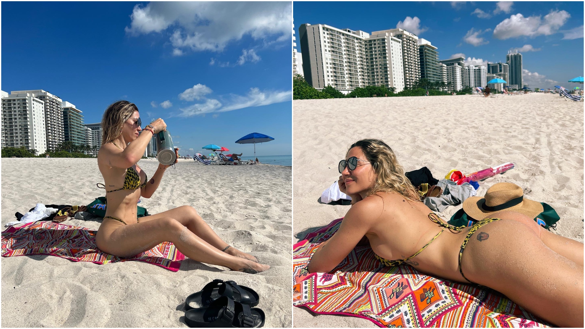 Jimena Barón disfrutó de las playas de Miami