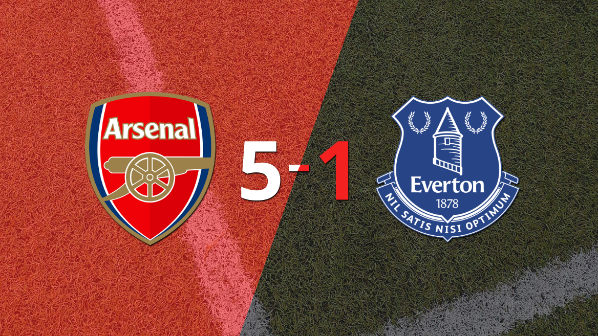 Goleada de Arsenal 5 a 1 sobre Everton