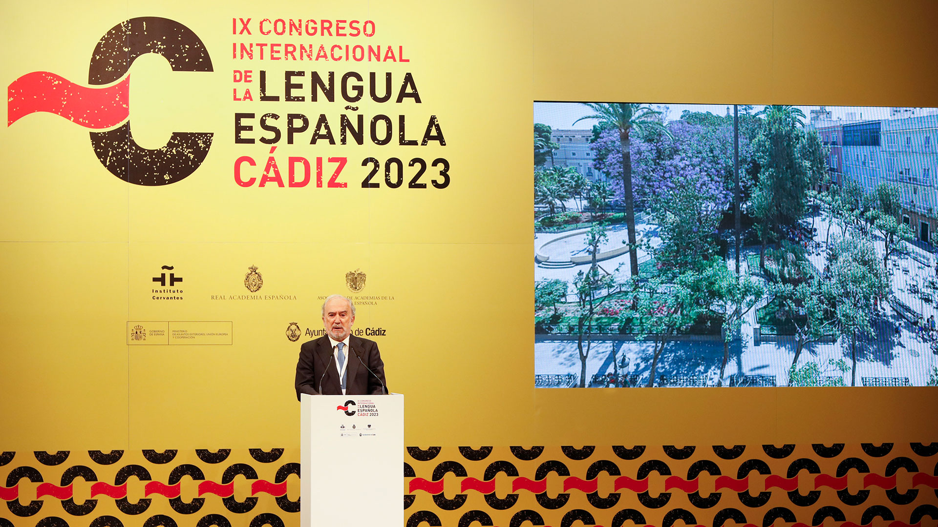 El director de la RAE, Santiago Muñoz Machado durante la inauguración de la IX edición del Congreso Internacional de la Lengua Española (Foto: EFE/ Jorge Zapata)
