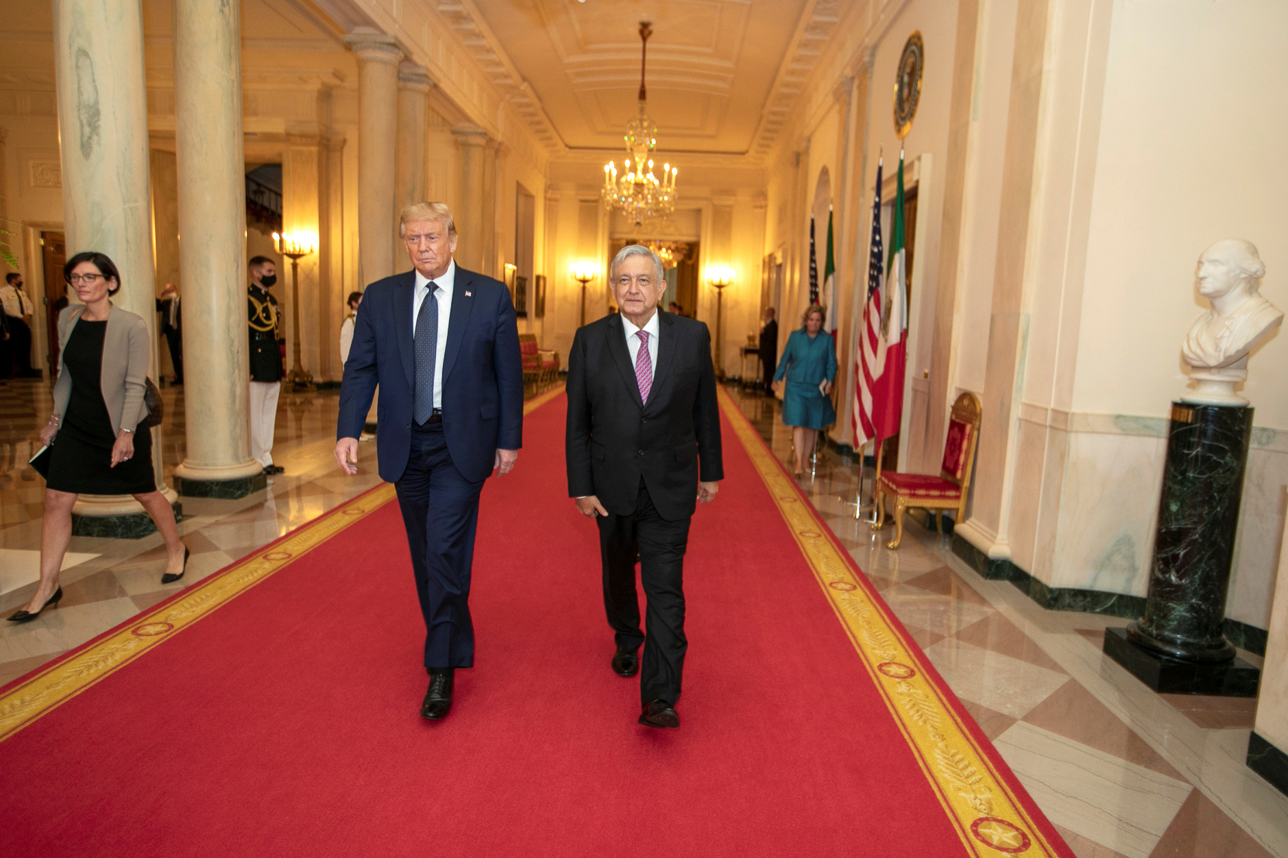 Durante la cena en la Casa Blanca, Trump volvió a elogiar a AMLO (Foto: Cortesía Presidencia de México)