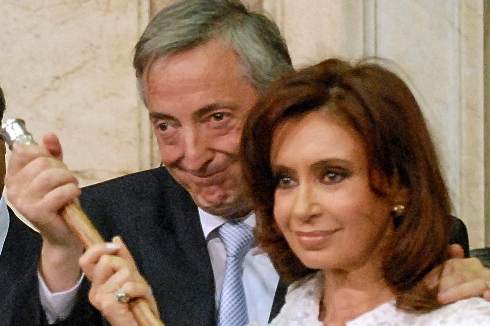 Néstor y Cristina Kirchner, durante la asunción presidencial de 2007. Foto NA: MARCELO CAPECE
