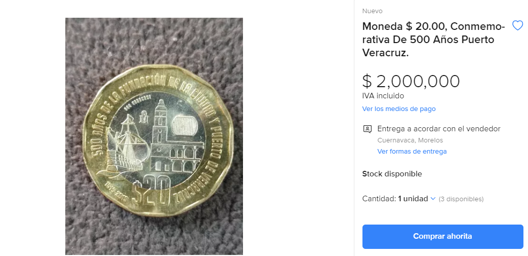 El ejemplar se vende a un precio muy elevado. (Foto. Mercado Libre)