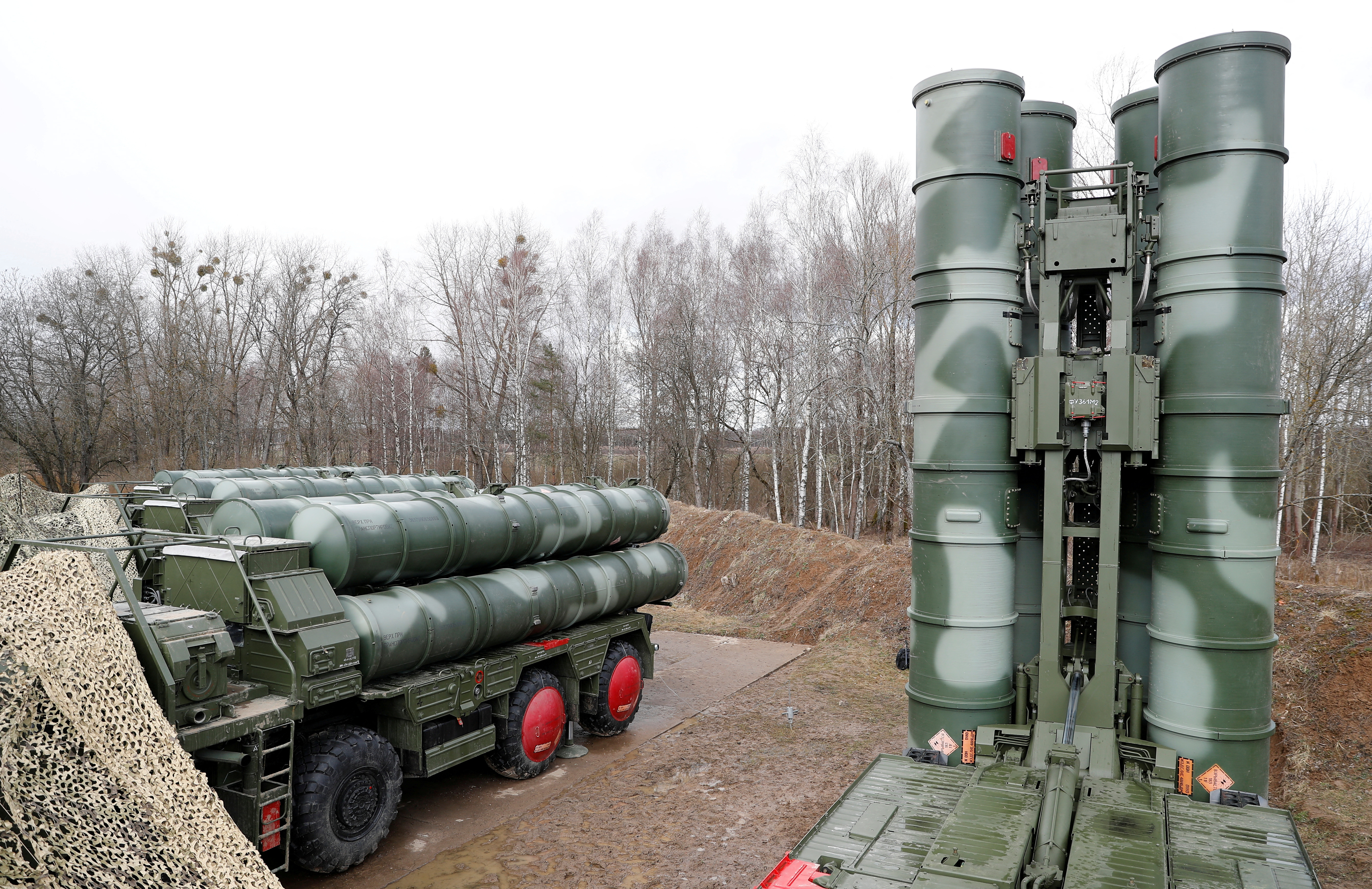 FILE PHOTO: A view shows S-400 surface-to-air missile system after its deployment near Kaliningrad