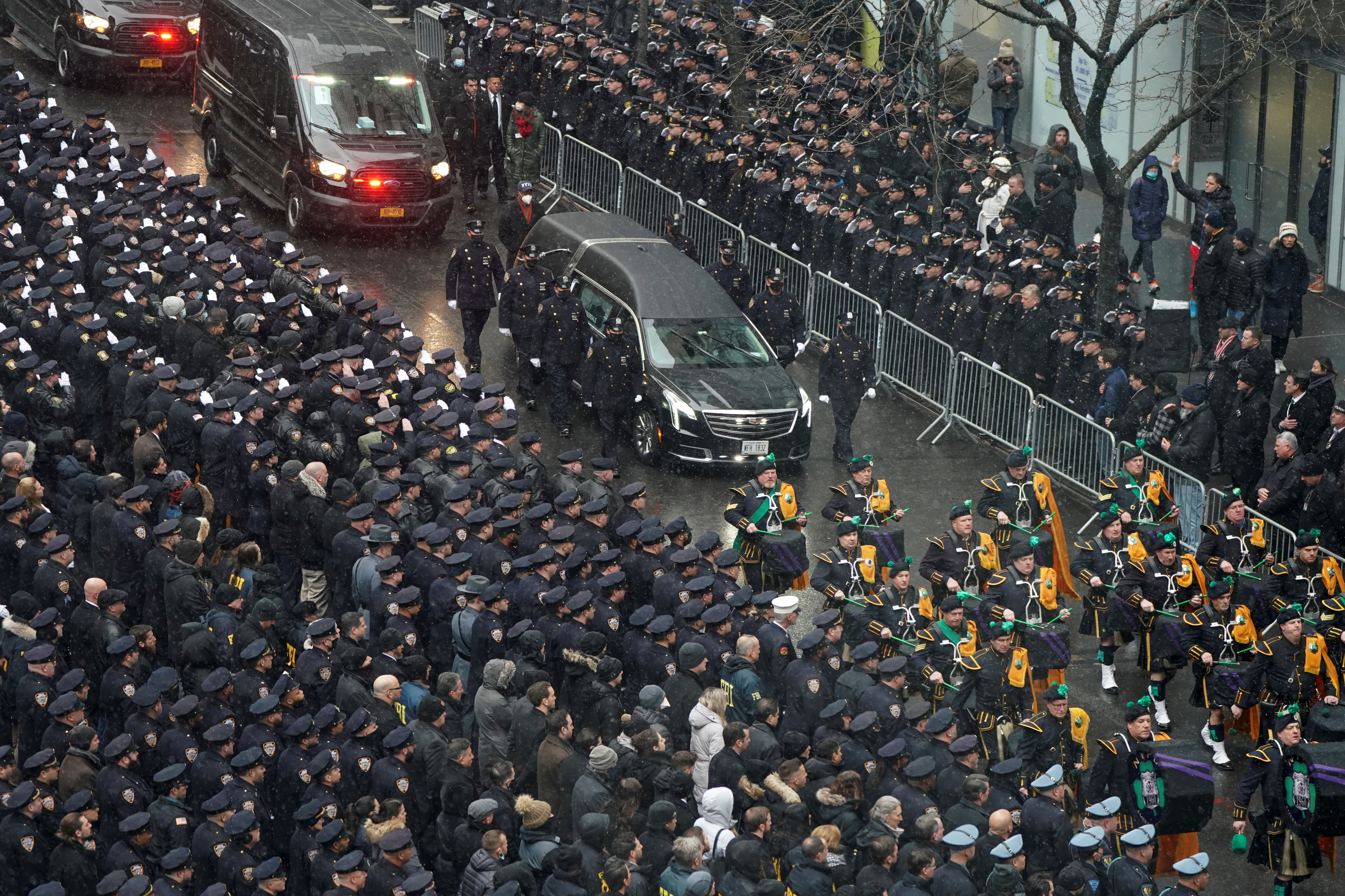 El cortejo fúnebre para despedir a Jason Rivera (Reuters)