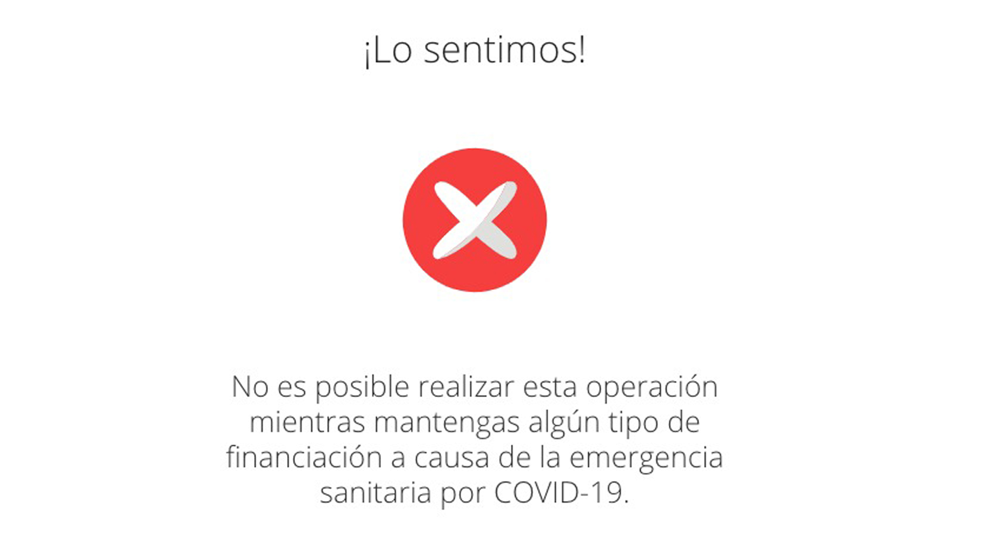 El cartel que reciben quienes están excluidos de la opción de compra según las nuevas medidas del Central