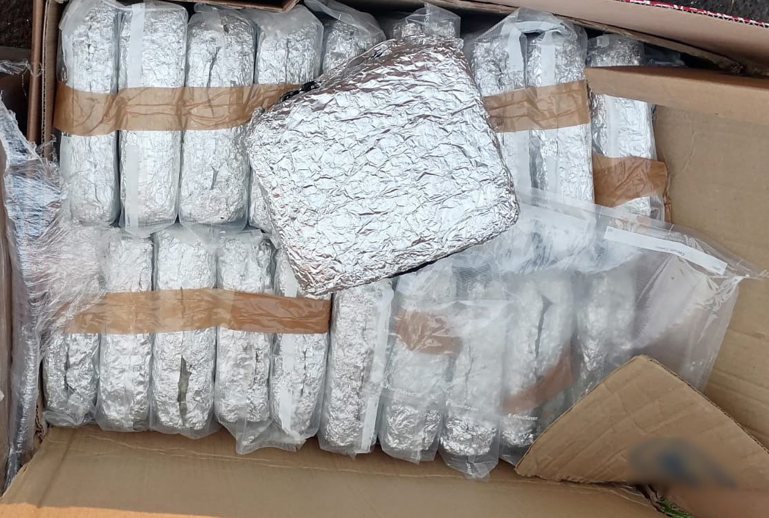 La sustancia ilícita estaba escondida debajo de asientos en una camioneta 
(Foto: GN)