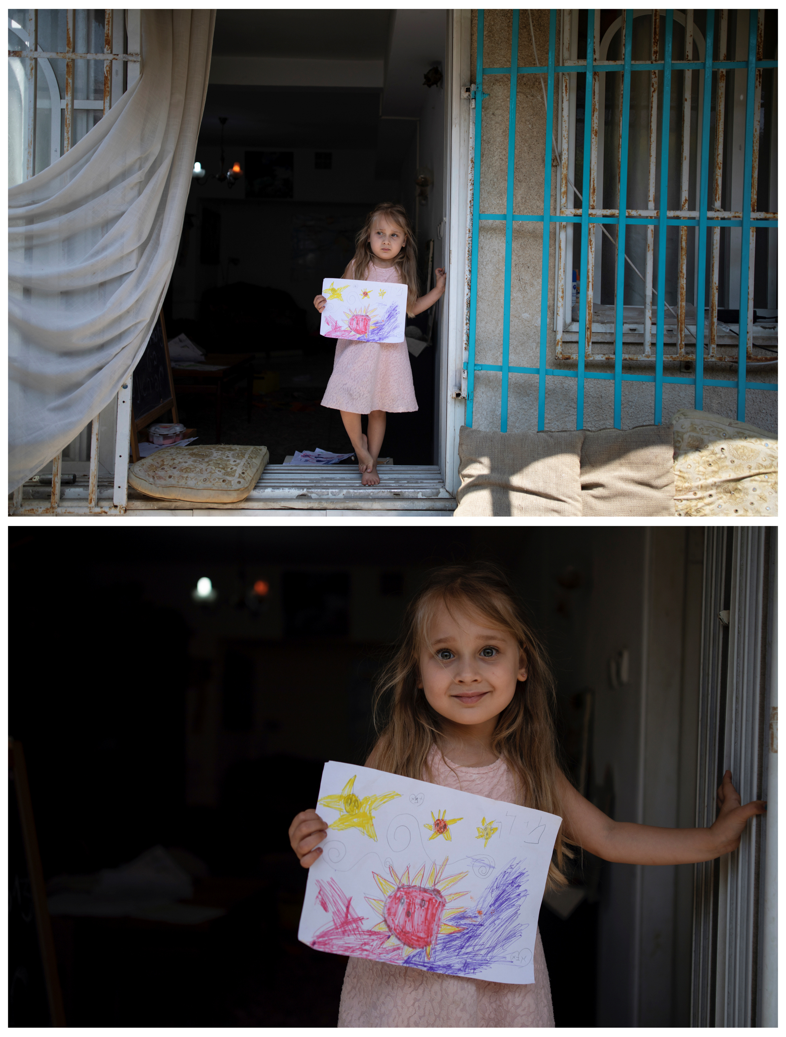 Mila Brusovani, 4, en su casa en Tel Aviv, Israel, el 17 de abril de 2020.