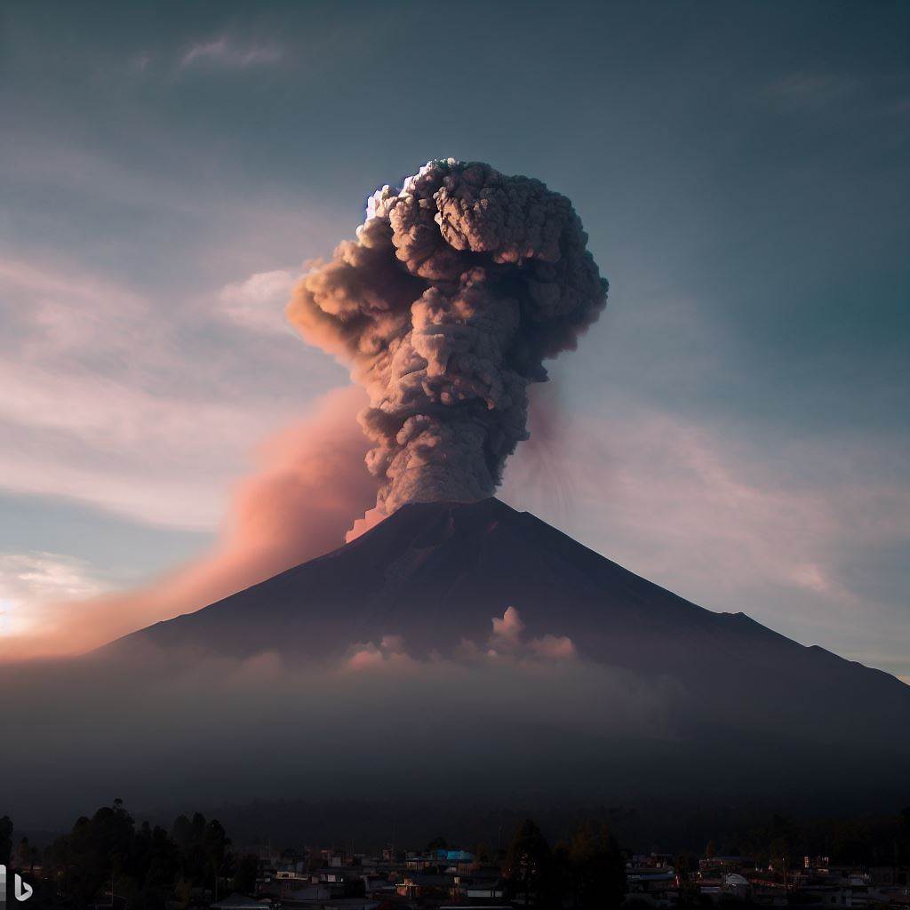 ChatGPT describe lo que pasaría si el volcán del Popocatépetl hace erupción (Bing Image Creator)