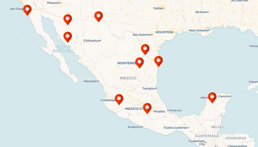 Localidades diplomáticas de Estados Unidos en México. Foto: Embajada de Estados Unidos