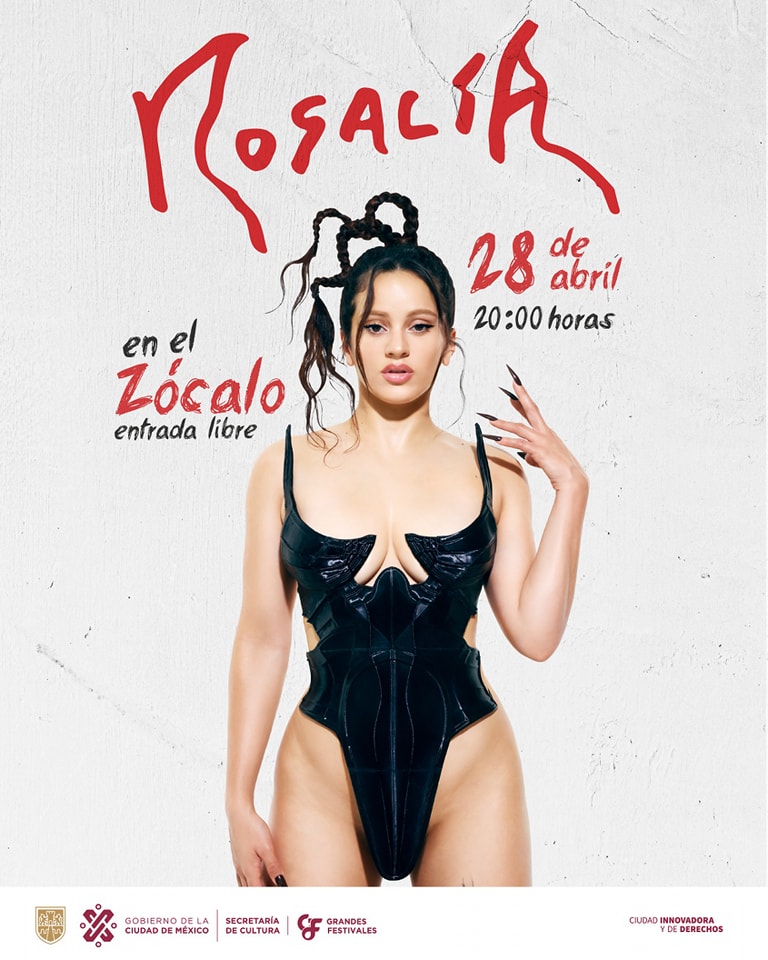 Poster oficial del espectáculo que Rosalía dará en el Zócalo de la CDMX.(Secretaría de Cultura Ciudad de México)