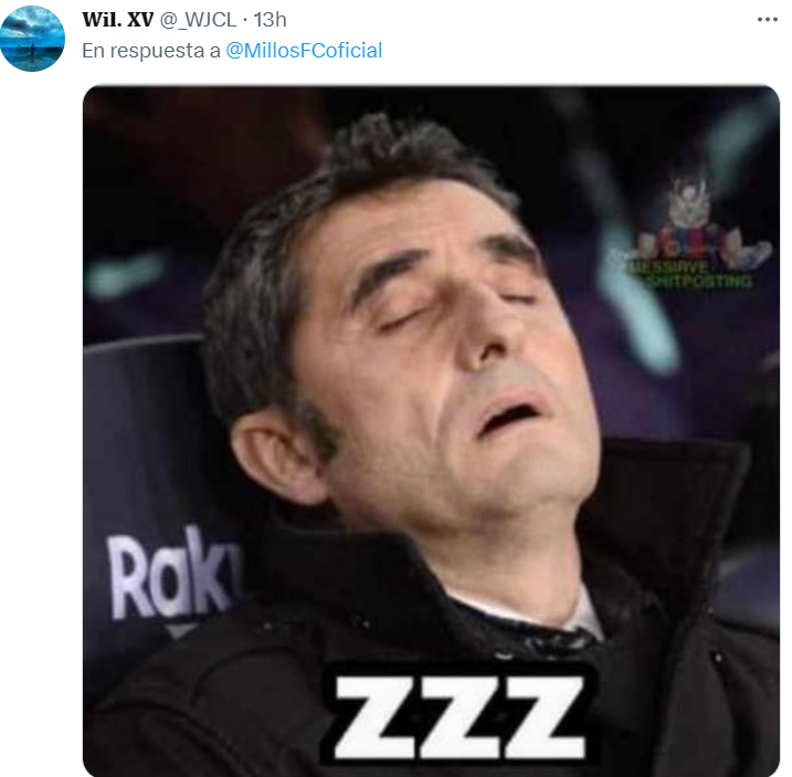 Los mejores memes que dejó la derrota de Millonarios ante Once Caldas por la sexta jornada de la Liga BetPlay I-2023. @_WJCL/Twitter.