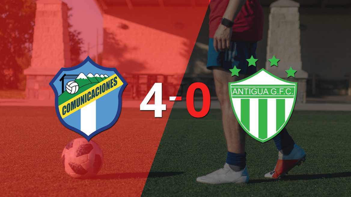 Comunicaciones goleó 4-0 a Antigua GFC con triplete de José Contreras