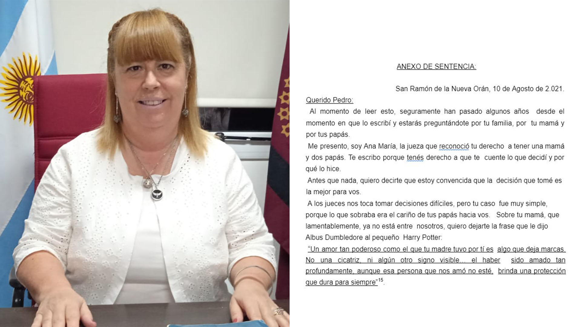 La Jueza Ana María Carriquiry en su despacho del Juzgado Juzgado de Primera Instancia en los Civil de Personas y Familia 2 de Orán