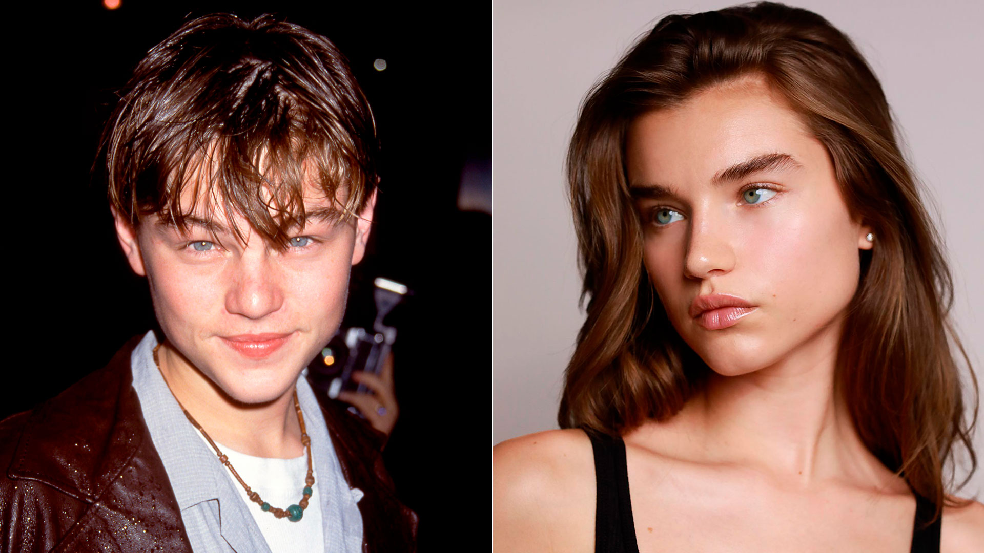 Los usuarios sostienen que Leonardo Dicaprio cuando era joven y su nueva novia Meghan Roche son muy parecidos 