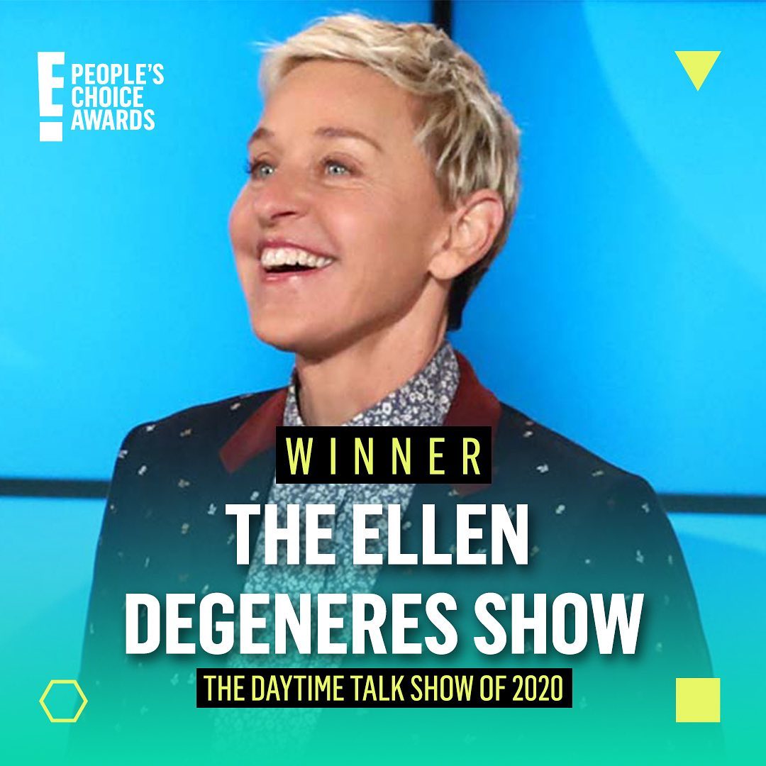 Según un reporte de la empresa Nielsen, la audiencia de The Ellen Show bajó 38 por ciento comparado con el año pasado debido al escándalo de toxicidad laboral en el que estuvo envuelto durante el verano (Foto: Instagram @peopleschoice)