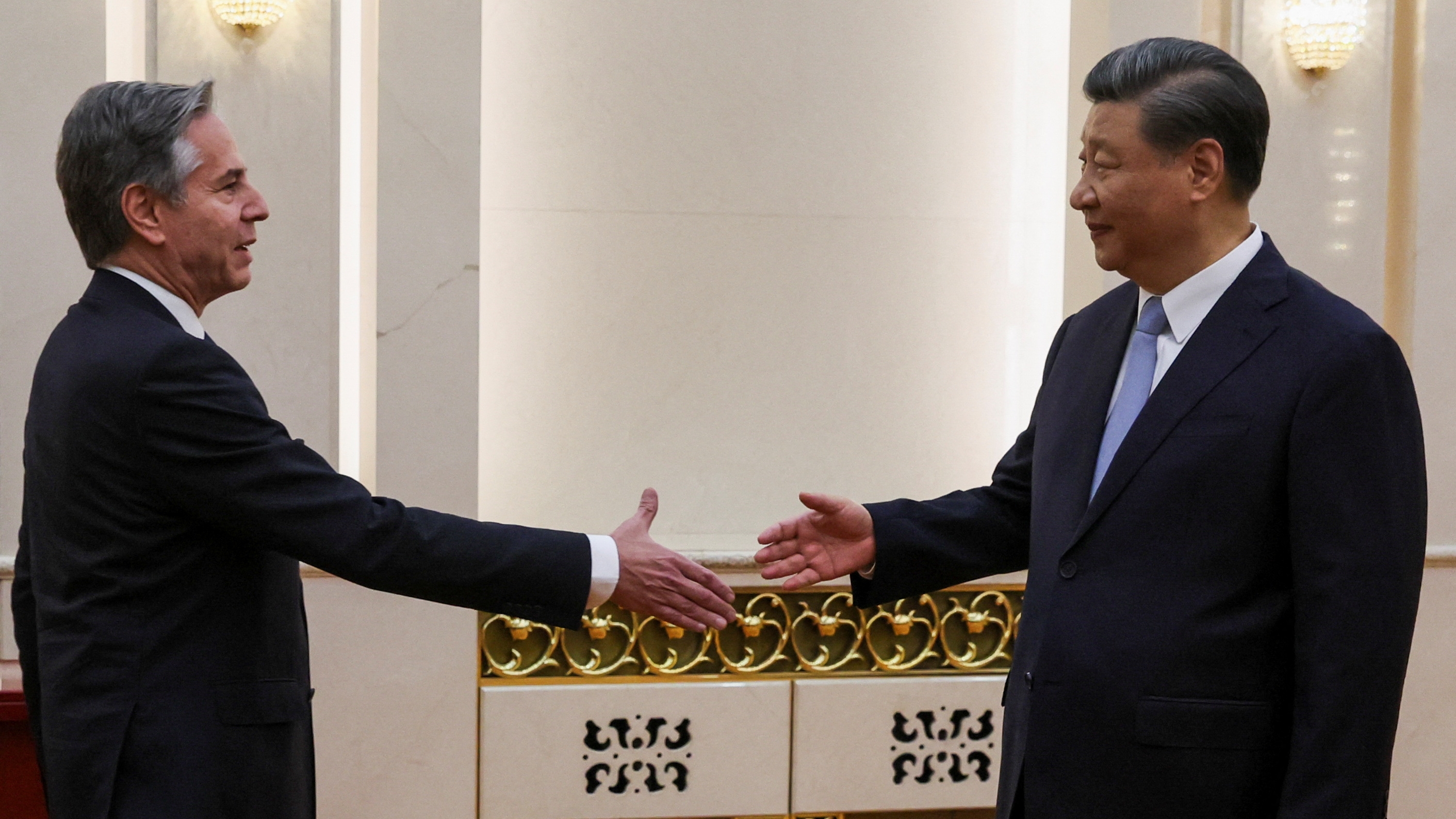 Antony Blinken fue recibido en Beijing por el presidente chino Xi Jinping (REUTERS/Leah Millis)