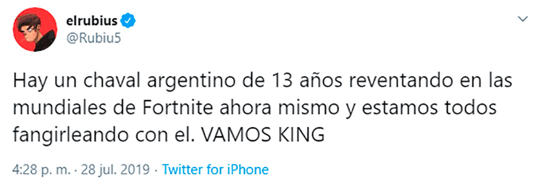 El talento del argentino en el mundial ha tenido, por ejemplo, el apoyo del famoso youtuber El Rubius