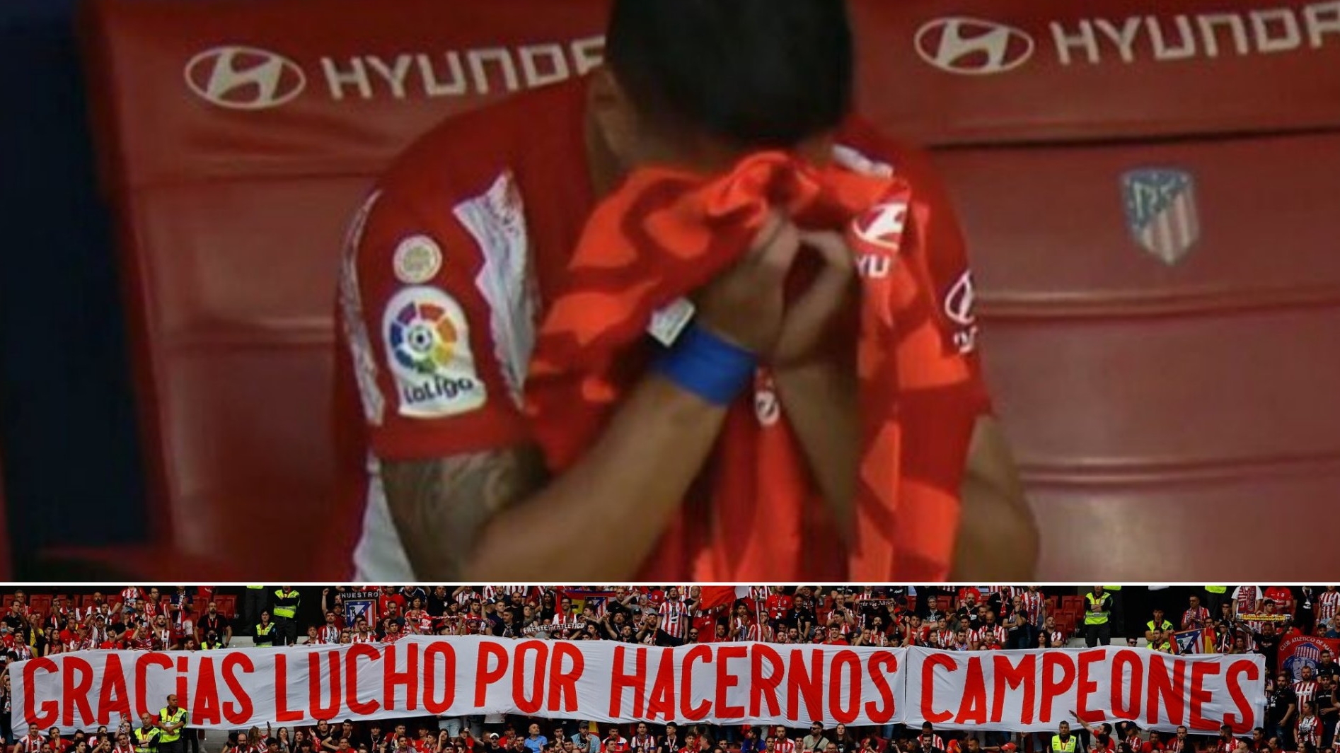 Lucho Suárez rompió en llanto por la ovación del Wanda Metropoliano en su despedida del Atlético de Madrid