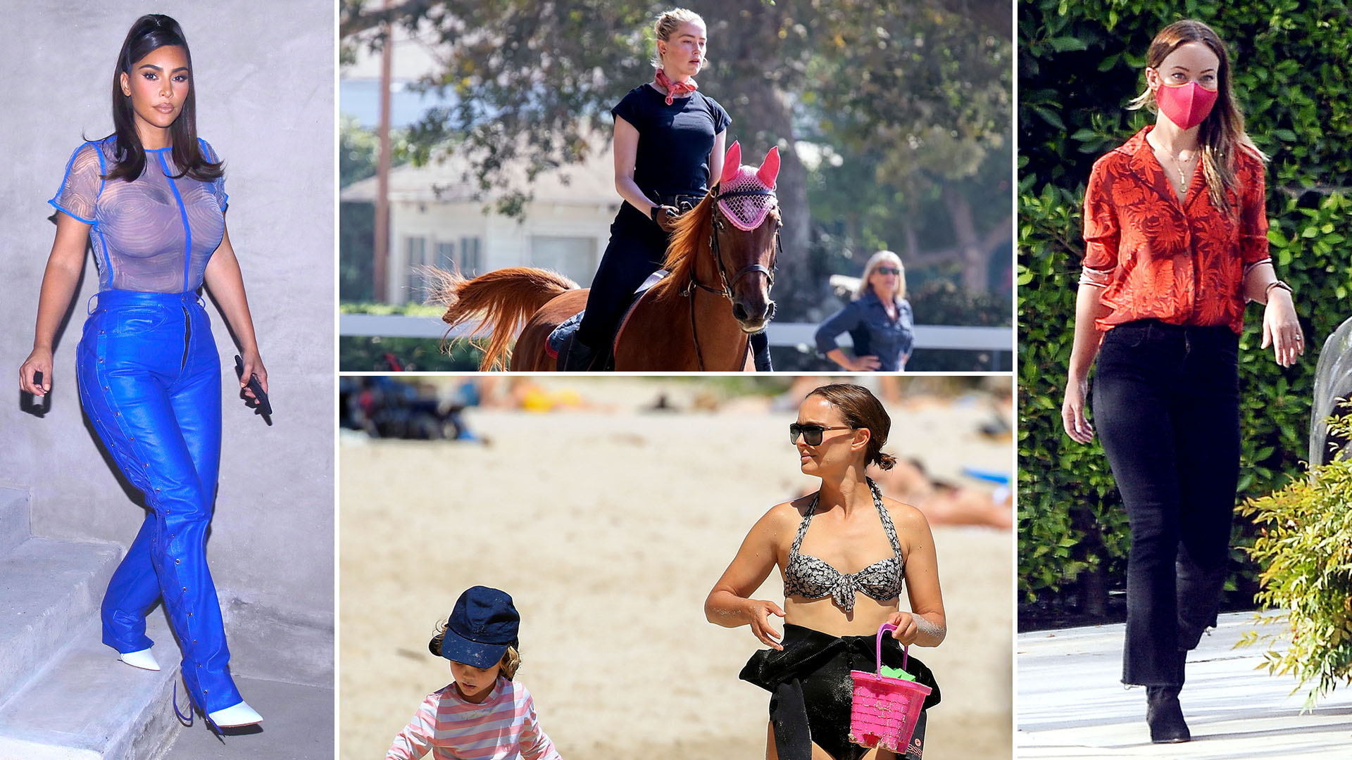Los juegos playeros de Natalie Portman y su hija en Australia y los looks de Kim Kardashian y Olivia Wilde: celebrities en un click