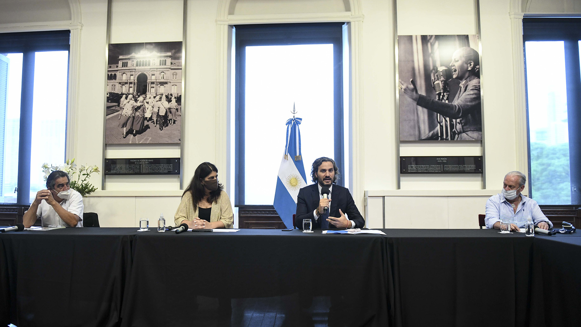 La reunión que este martes encabezó Santiago Cafiero en Casa Rosada (Pablo Duberti/prensa Jefatura de Gabinete)