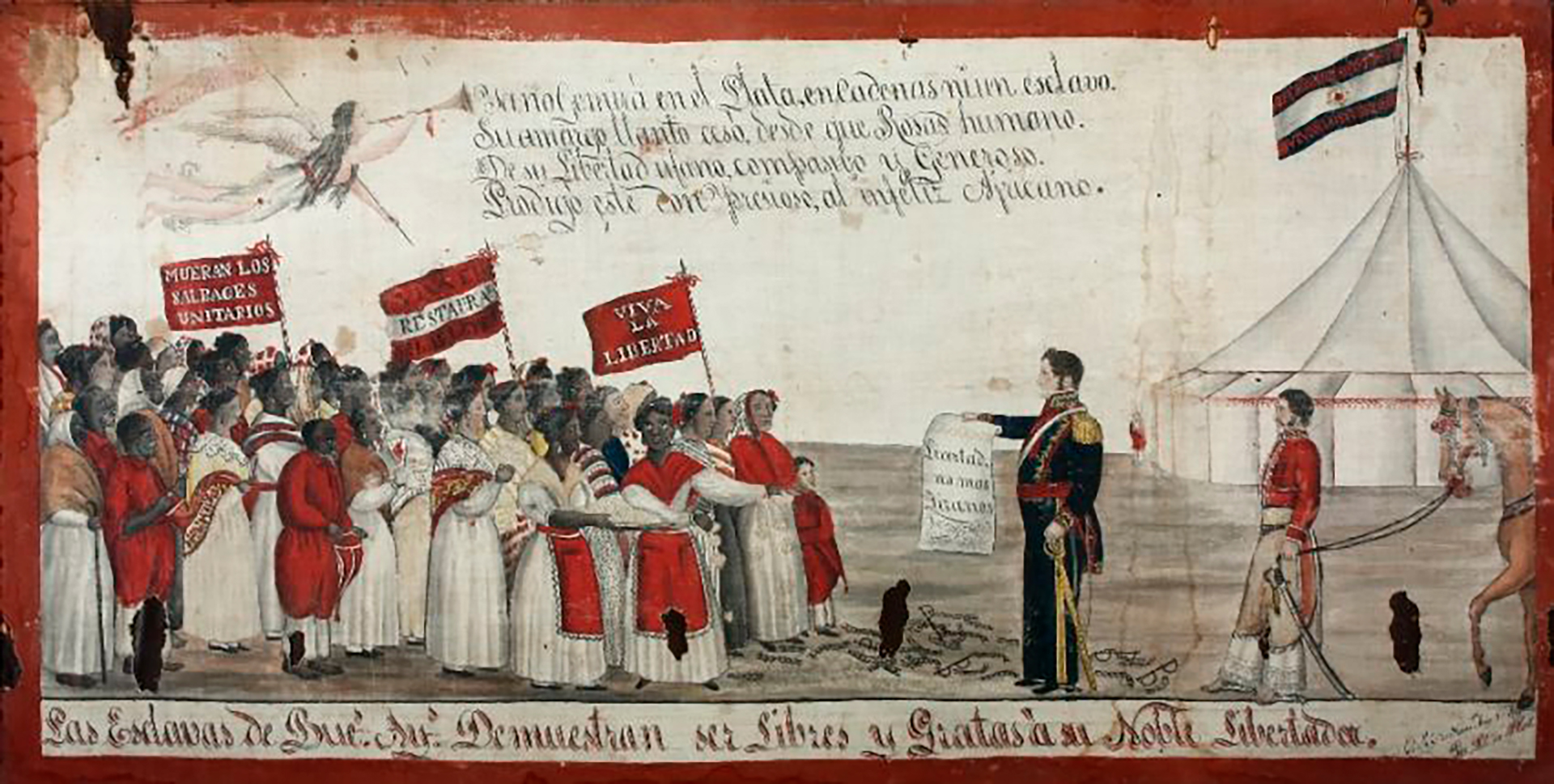 Esclavas liberadas por Rosas; óleo del año 1841