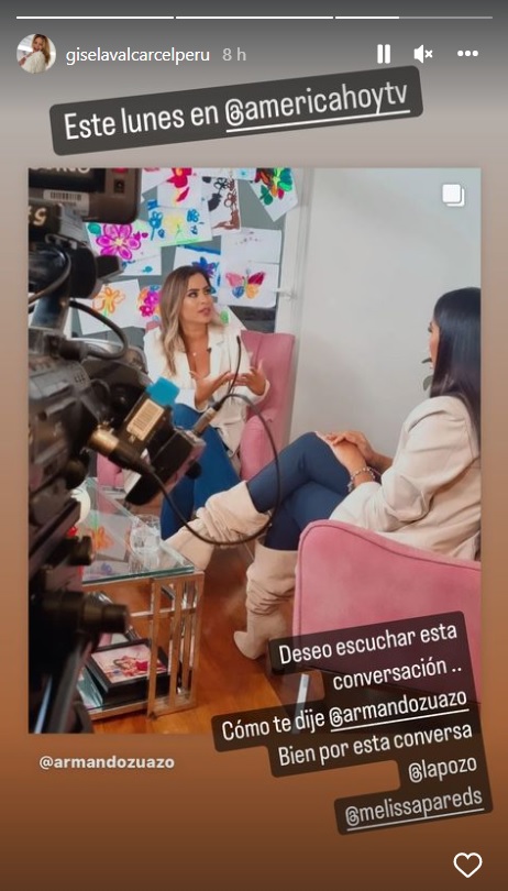 Gisela Valcárcel celebra la entrevista a Melissa Paredes. (Foto: Instagram)