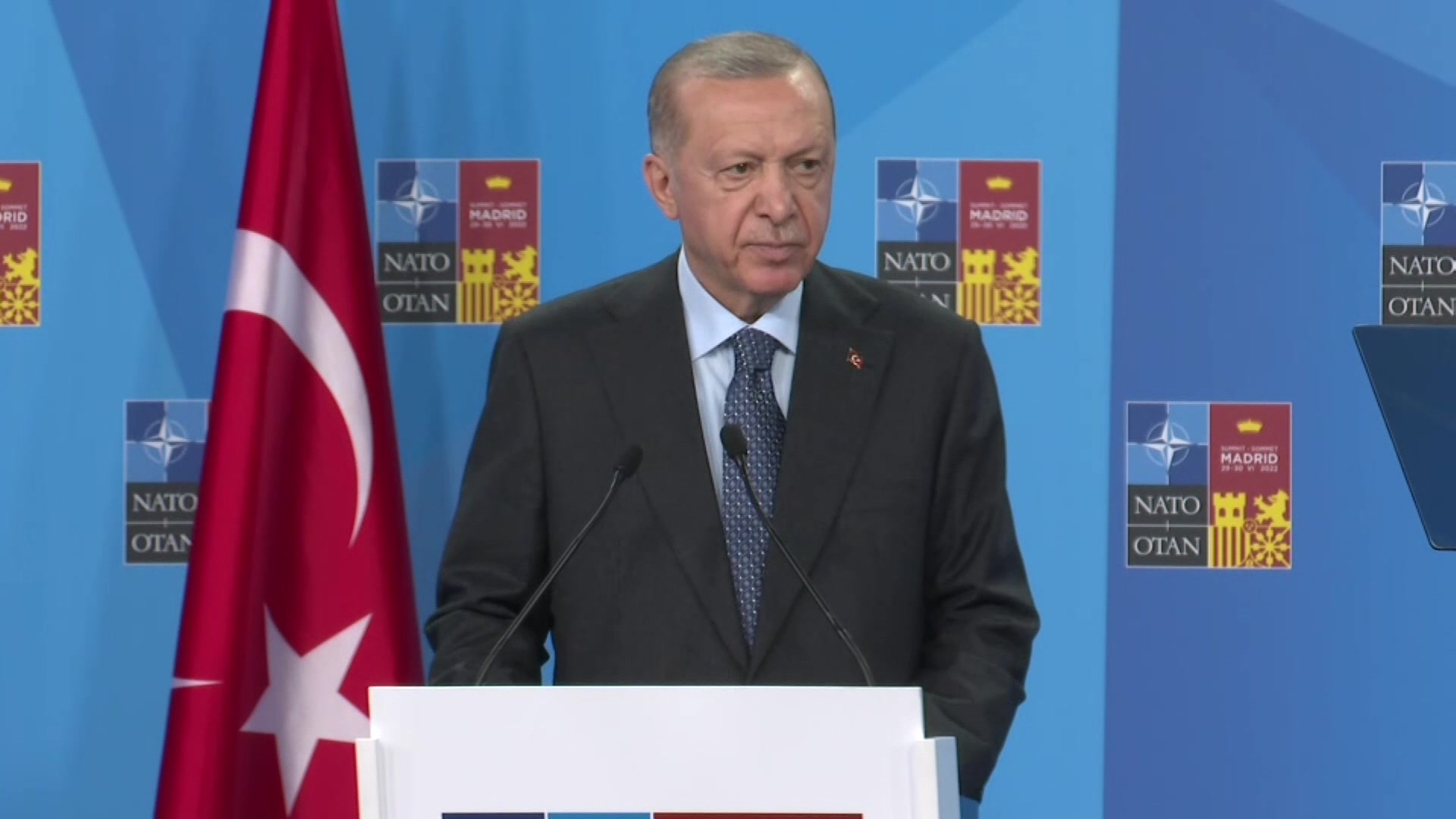 EL presidente turco Recep Tayyip Erdogan, durante la Cumbre de la OTAN en Madrid.