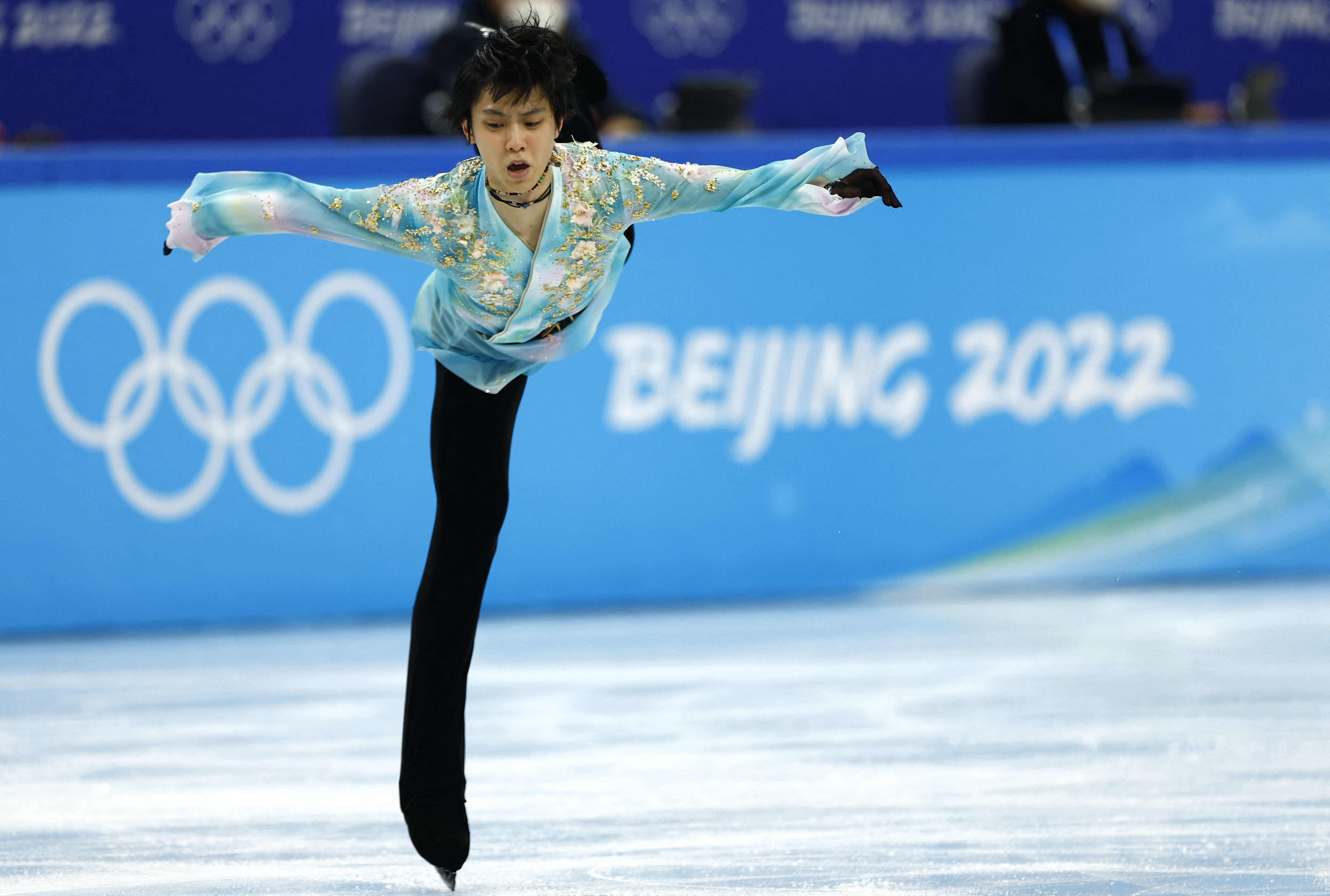 2022 Beijing Olympics - Figure Skating - Men Single Skating - Free Skating - Capital Indoor Stadium, Beijing, China - February 10, 2022. Yuzuru Hanyu of Japan in action. REUTERS/Evgenia Novozhenina