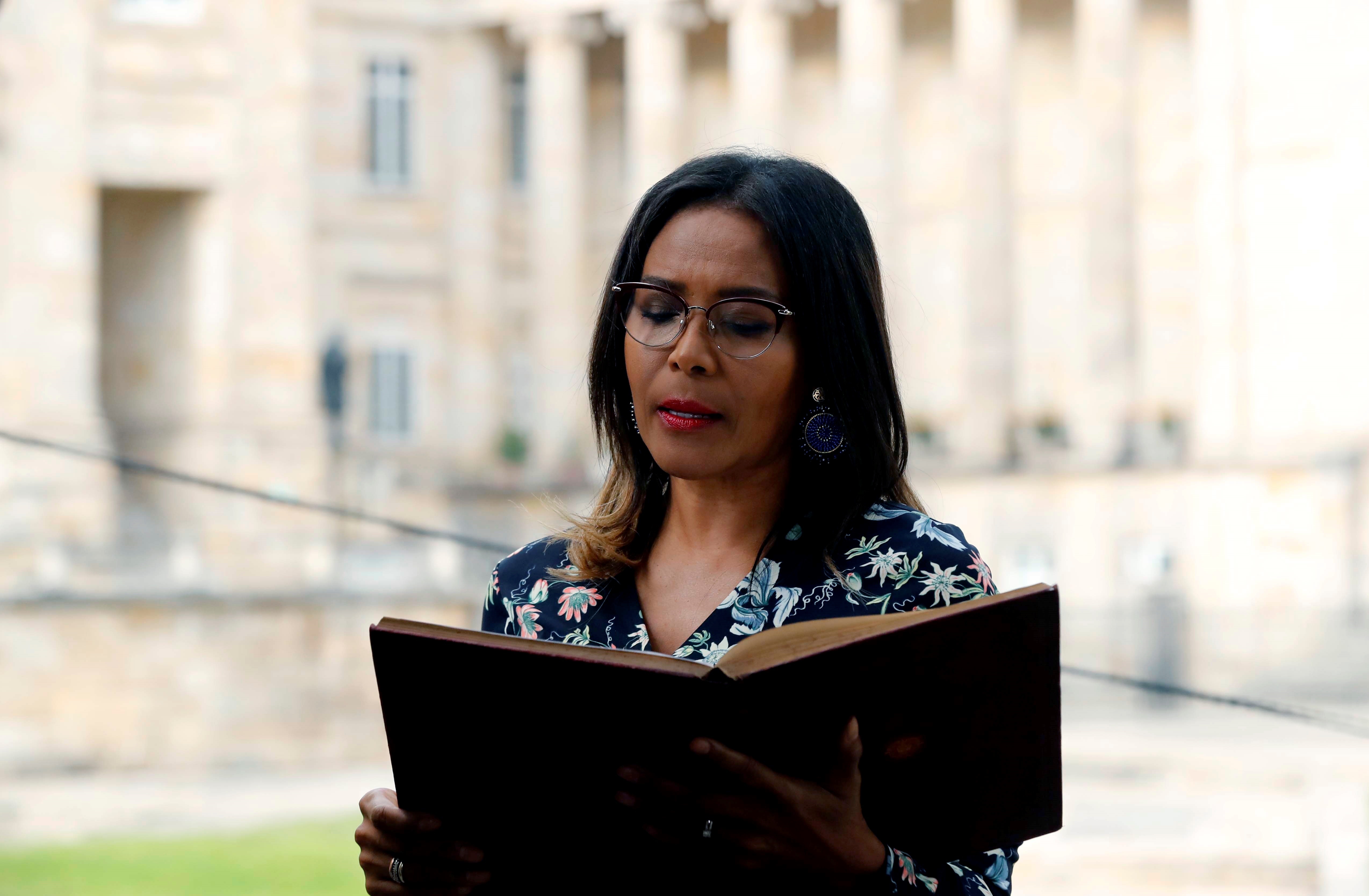 En la imagen un registro de la saliente ministra de Cultura de Colombia y nueva embajadora de su país en Uruguay, Carmen Vásquez, en Madrid (España). EFE/Mauricio Dueñas Castaneda/Archivo