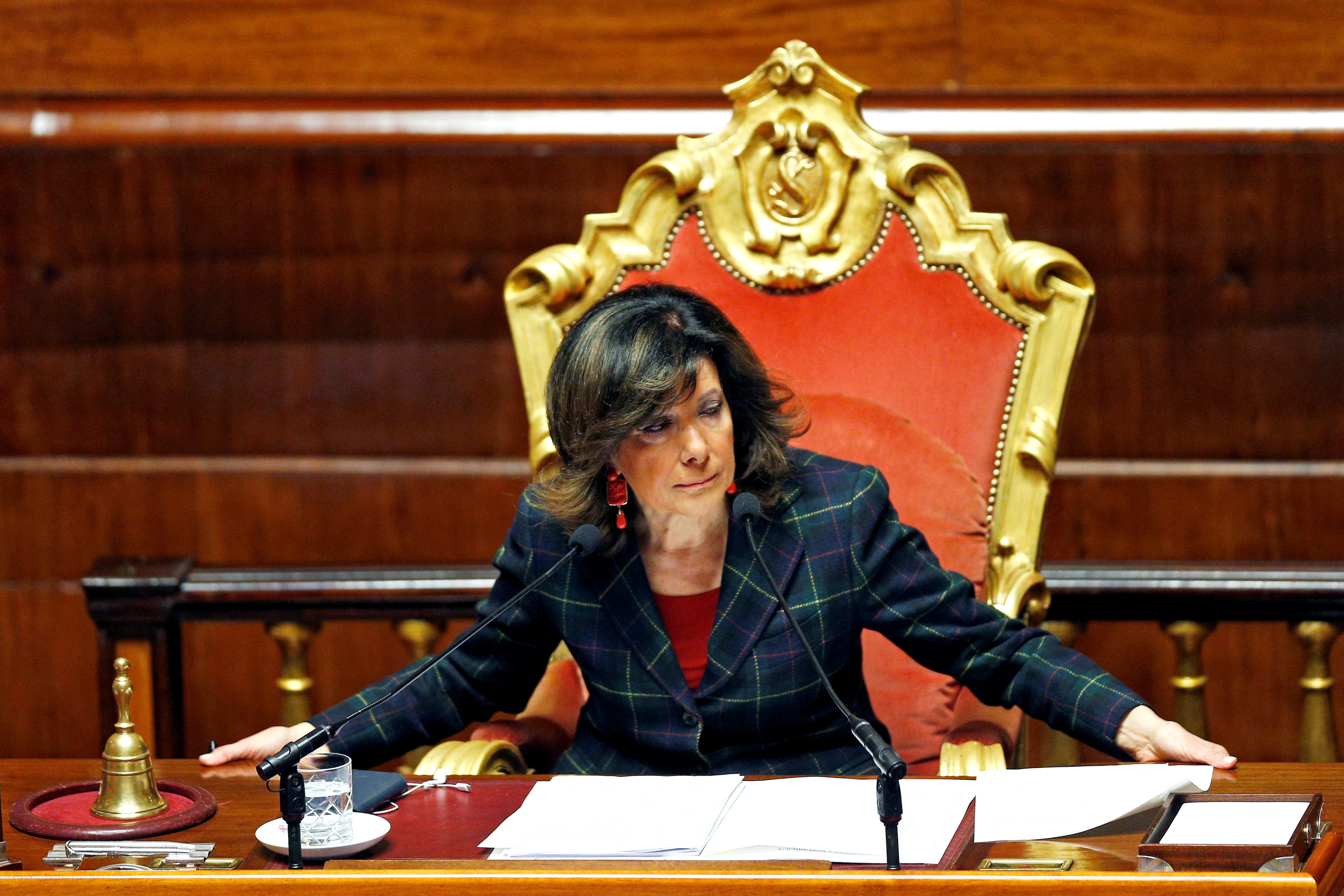 La presidente del Senado de Italia Maria Elisabetta Alberti Casellati, la elegida como candidata por la derecha. (REUTERS/Yara Nardi/archivo)