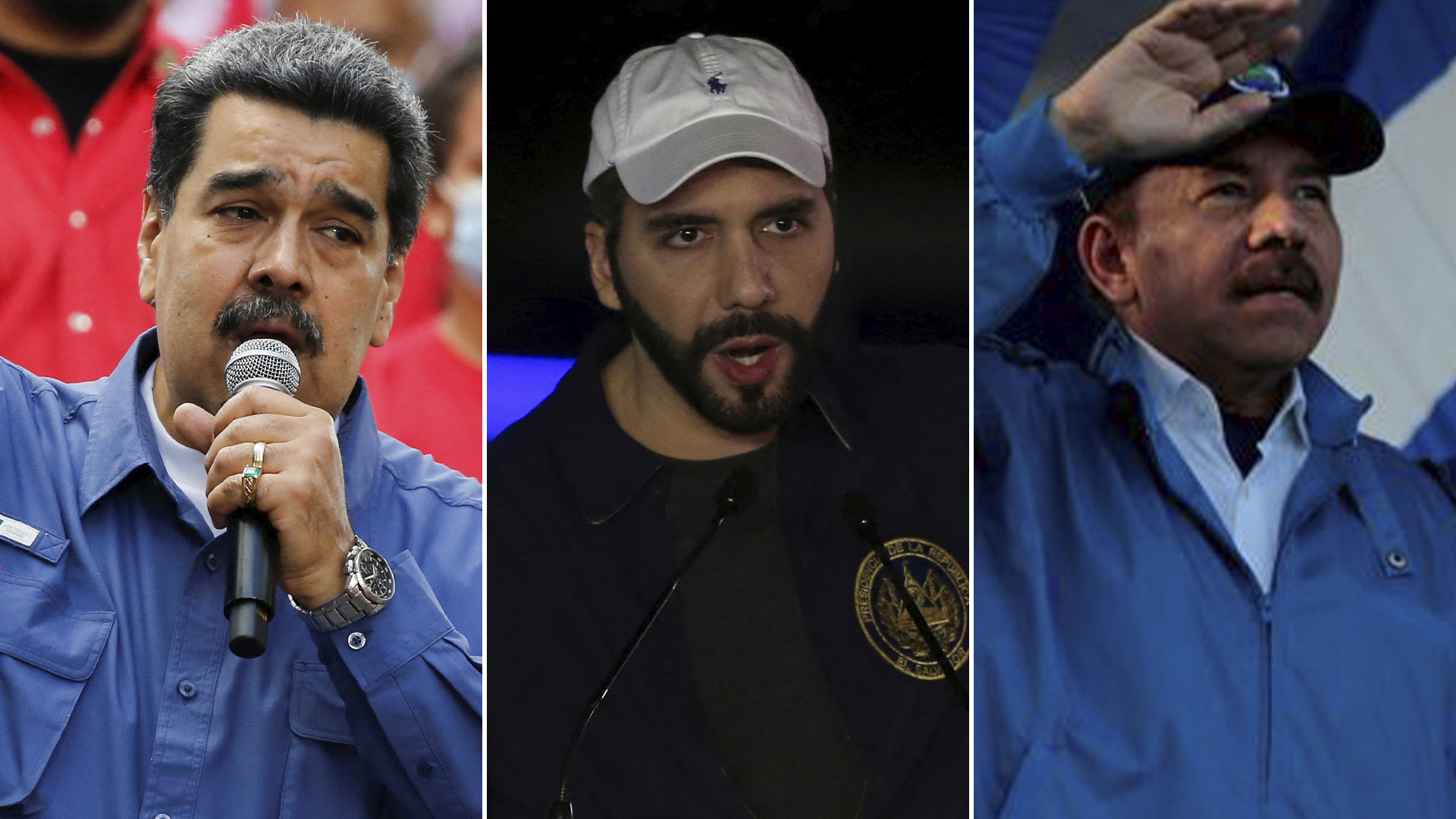 Trío anti-derechos LGBT+... Nicolás Maduro, Nayib Bukele y Daniel Ortega.