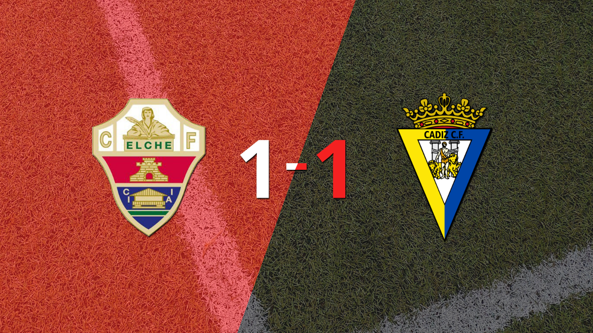 Cádiz logró sacar el empate a 1 gol en casa de Elche