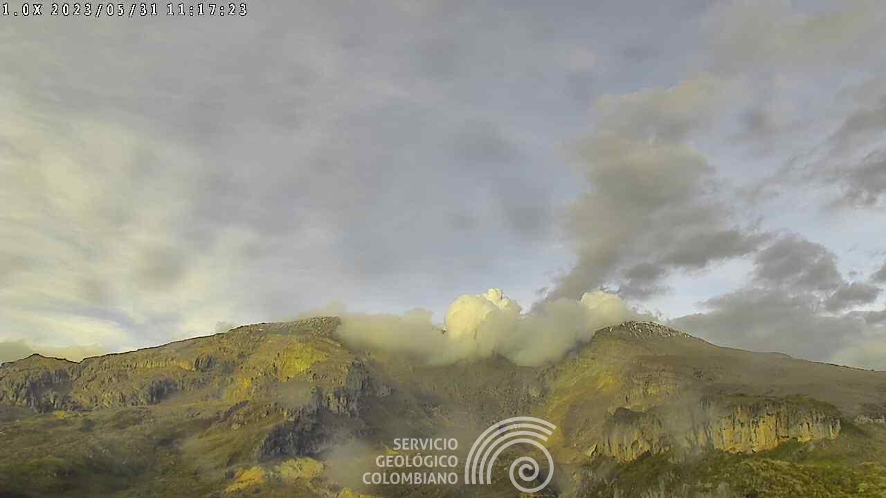 Volcán nevado del Ruiz (31 de mayo del 2023). 
Servicio Geológico Colombiano